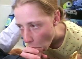 Redheaded girl loving blows daddy