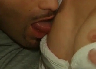 Guy enjoys attention from his girls